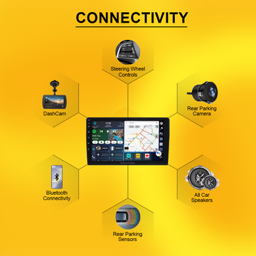 Bluetooth connectivity, steering wheel control with IntelliPlay android car stereo