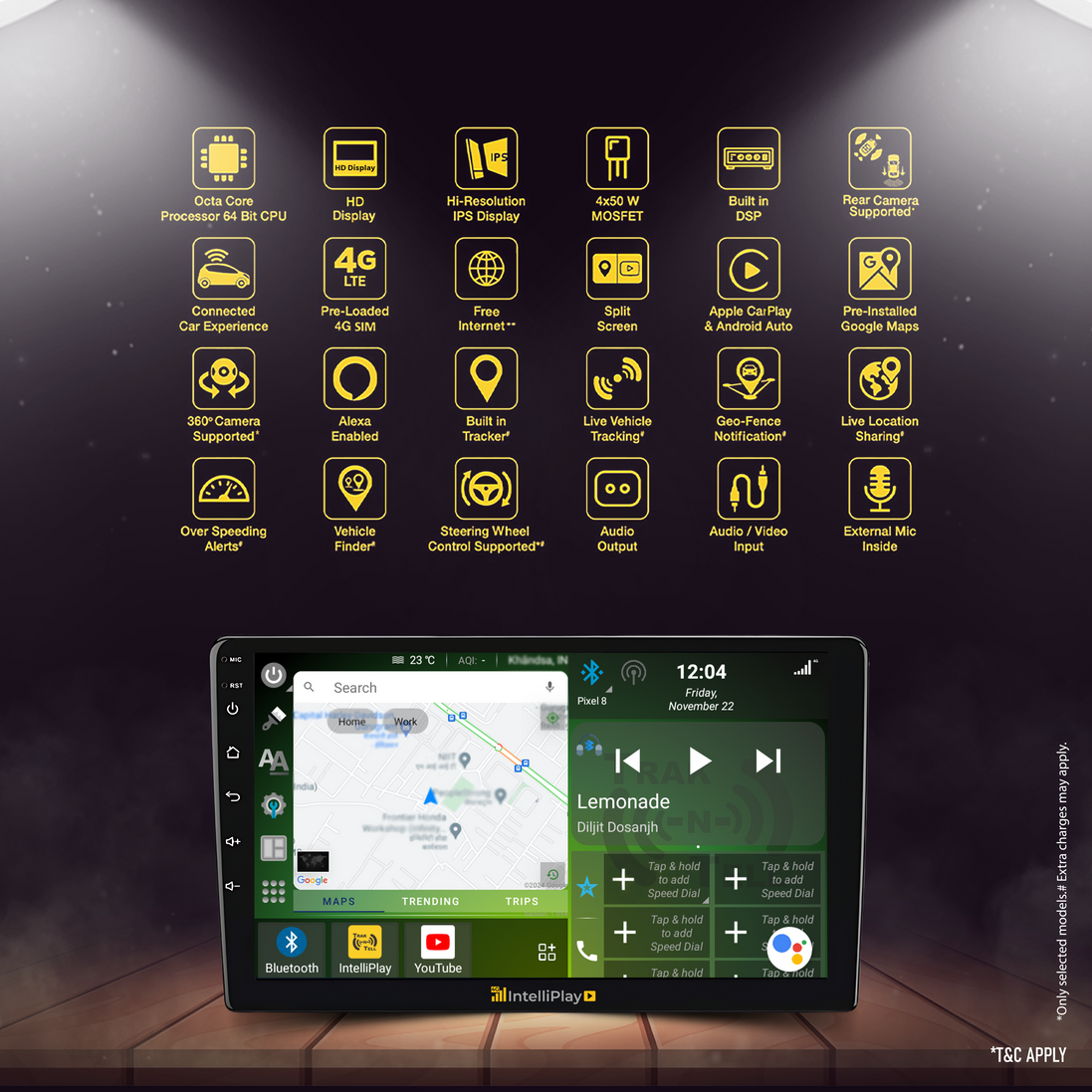 IntelliPlay Android Car Stereo 2GB/32GB with Free Lifetime* Internet